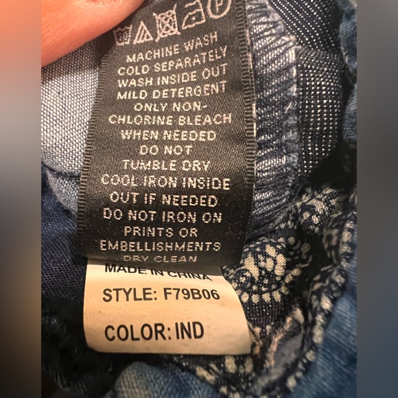 PRPS Denim Patchwork Jumpsuit coverall Flight Suit size L. Barrel legs. Utility - Picture 8 of 9